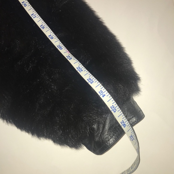 Vintage 90s Manart Reversible Black Leather Coat Black Faux Fur Coat Zip Up XL - Picture 10 of 16